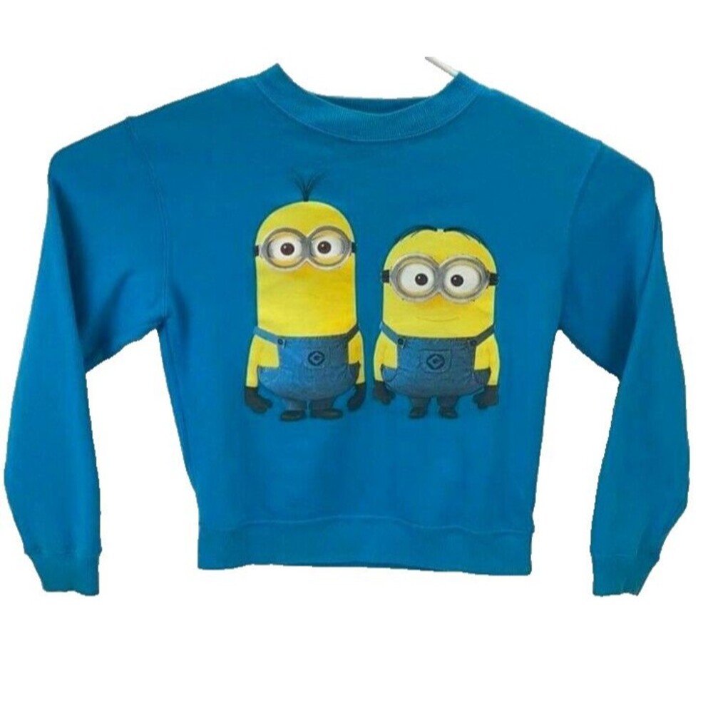 Despicable Me Minion Made Blue Sweatshirt Size Small Pullover Graphics